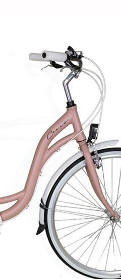 Cervo Salerno női városi kerékpár 28 colos kerékkel, matt rosegold színben, alumínium vázzal és bőr markolattal