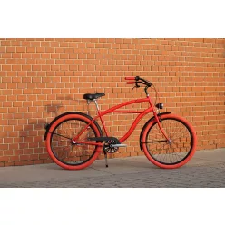Egyedi-Ferfi-Cruiser-Kerekpar-1sp-/-3sp-Piros-Fekete
