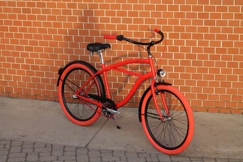 Egyedi-Ferfi-Cruiser-Kerekpar-1sp-/-3sp-Piros-Fekete