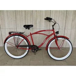   Toldi Cruiser - Férfi cruiser kerékpár - 3 sebességes agyváltós - kontrás bicikli - Bordó színben