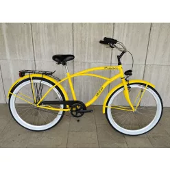   Toldi Cruiser - Férfi cruiser kerékpár - 3 sebességes agyváltós - kontrás bicikli - Citromsárga színben