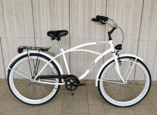 Toldi Cruiser - Férfi cruiser kerékpár - 3 sebességes agyváltós - kontrás bicikli - Hófehér színben