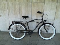   Toldi Cruiser - Férfi cruiser kerékpár - 1 sebességes - kontrás bicikli - Fényes fekete színben