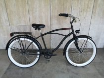   Toldi Cruiser - Férfi cruiser kerékpár - 1 sebességes - kontrás bicikli - Matt fekete színben