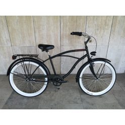   Toldi Cruiser - Férfi cruiser kerékpár - 1 sebességes - kontrás bicikli - Matt fekete színben