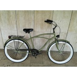   Toldi Cruiser - Férfi cruiser kerékpár - 1 sebességes - kontrás bicikli - Fényes Military színben