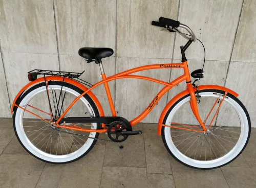Toldi Cruiser - Férfi cruiser kerékpár - 3 sebességes agyváltós - kontrás bicikli - Narancssárga színben