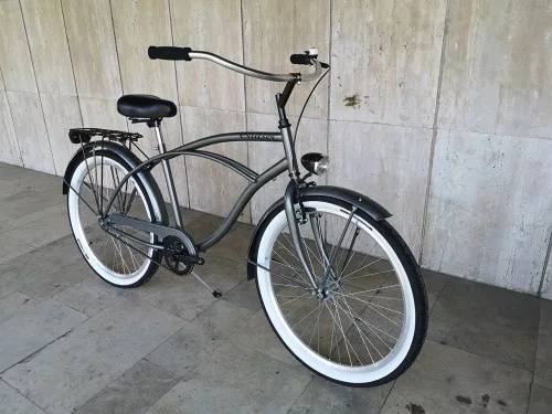 Toldi Cruiser - Férfi cruiser kerékpár - 1 sebességes - kontrás bicikli - Matt fekete színben