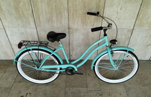Toldi Cruiser - Női cruiser kerékpár - 3 sebességes agyváltós - kontrás bicikli - Türkiz színben