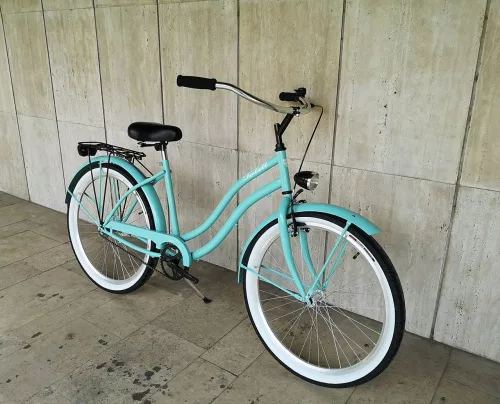 Toldi Cruiser - Női cruiser kerékpár - 3 sebességes agyváltós - kontrás bicikli - Türkiz színben