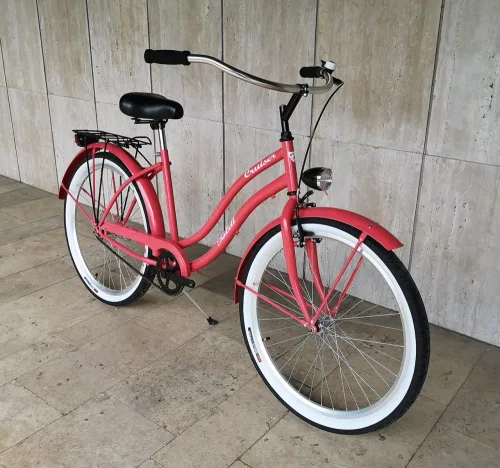Toldi Cruiser - Női cruiser kerékpár - 3 sebességes agyváltós - kontrás bicikli - Eper színben