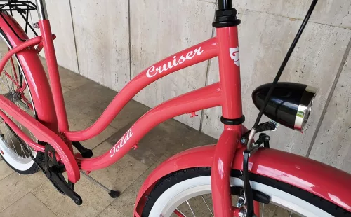 Toldi Cruiser - Női cruiser kerékpár - 3 sebességes agyváltós - kontrás bicikli - Eper színben