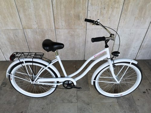 Toldi Cruiser - Női cruiser kerékpár - 3 sebességes agyváltós - kontrás bicikli - Fehér színben