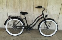   Toldi Cruiser - Női cruiser kerékpár - 1 sebességes - kontrás bicikli - Matt fekete színben