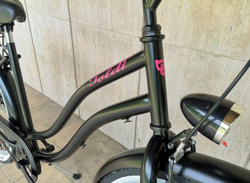 Toldi Cruiser - Női cruiser kerékpár - 3 sebességes agyváltós - kontrás bicikli - Matt fekete színben