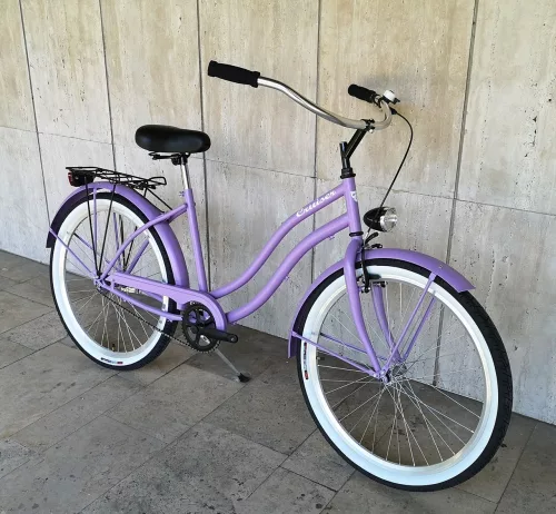 Toldi Cruiser - Női cruiser kerékpár - 3 sebességes agyváltós - kontrás bicikli - lila színben