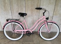   Toldi Cruiser - Női cruiser kerékpár - 1 sebességes - kontrás bicikli - Rózsaszín színben