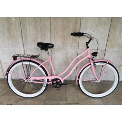   Toldi Cruiser - Női cruiser kerékpár - 3 sebességes agyváltós - kontrás bicikli - Rózsaszín színben