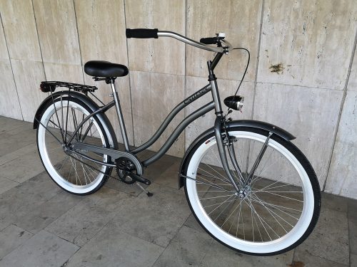 Toldi Cruiser - Női cruiser kerékpár - 3 sebességes agyváltós - kontrás bicikli - Titán grafit színben