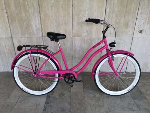 Toldi Cruiser - Női cruiser kerékpár - 3 sebességes agyváltós - kontrás bicikli - Pink színben