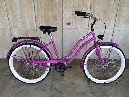 Toldi Cruiser - Női cruiser kerékpár - 3 sebességes agyváltós - kontrás bicikli - Violet színben