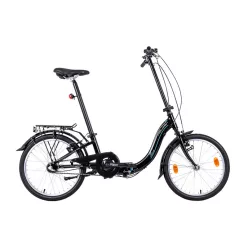   Neuzer Folding Nexus 3 - 20"-os  összecsukható kerékpár - fekete/fehér | elemes első és hátsó lámpával
