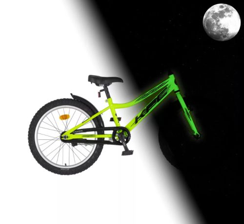 KPC Fluobike Raptor 20" fiú gyerek kerékpár - fluoreszkáló - dinós - világítós - Neonzöld színben