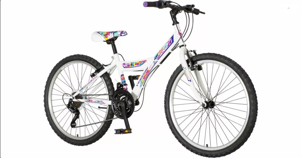 24" Lány bicikli Venssini Parma - gyerek kerékpár Fehér színben