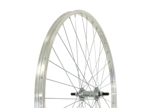 Kerék első 26-os (559x20) remerx szimplafalú aluminium felni ezüst | acél menetes agy