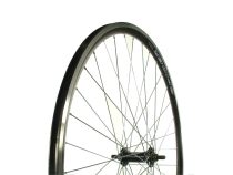   Kerék első 28-as (622x13) országúti spider duplafalú aluminium felni fekete | aluminium menetes agy fekete
