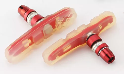 Acor ABS-21505 átlátszó imbuszos fékpofa V-fékhez [átlátszó-piros]