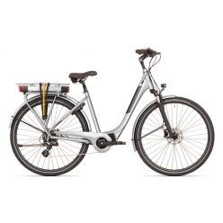   Rock Machine Cityride e100 SD elektromos városi kerékpár - matt ezüst - 19"-os vázzal