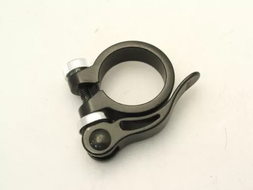 Nyeregcső bilincs 34,9mm alu. | gyorszárral fekete