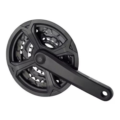 Hajtómu alu 28/38/48T 170mm | prowheel ty-cq02 fekete, láncvédővel | tengely hossza 120mm
