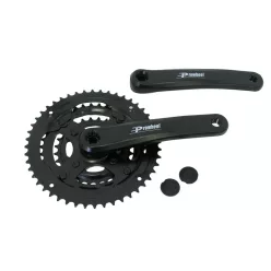   Hajtómu alu 28/38/48T 175mm | prowheel ty-cq01 fekete, láncvédő nélkül | tengely hossza 124,5mm
