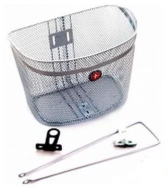 Első kosár | Csepel logóval ellátott sűrű szövésű biciklis kosár | Fekete