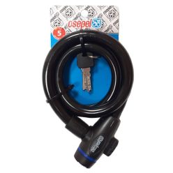 Zár csepel kábel 15x1000mm kulcsos fekete