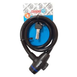 Zár csepel kábel 12x1000mm kulcsos fekete