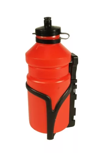 Kulacs műanyag+műanyag tartó | 500ml piros