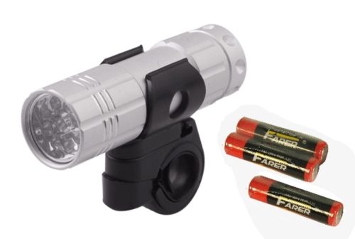 Lámpa első elemes 9 led +elem | ezüst aluminium ház