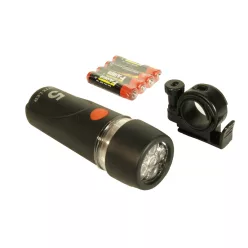 Lámpa első elemes 5 led+elem | fekete