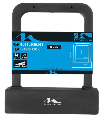 Zár u 120x146mm fekete m-wave