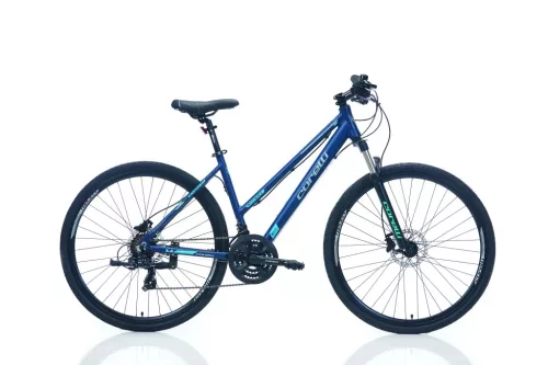 Corelli Riviera 2.0 könnyűvázas női crosstrekking kerékpár 18" vázzal Kék-Türkiz