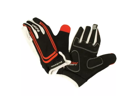 Kesztyű fekete/piros-fehér | hosszú amazing M