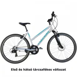   Capriolo X-Rider alumínium női crosstrekking kerékpár 52cm Fehér-Menta Tárcsafékes