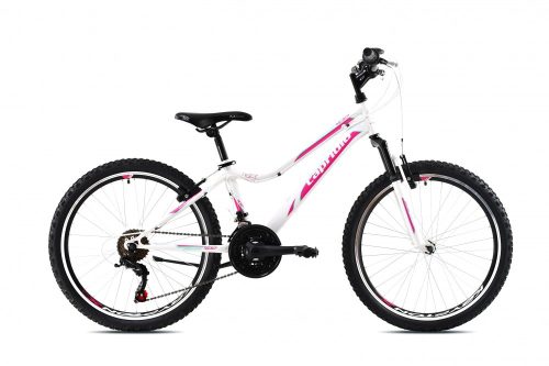 Capriolo Diavolo 400 DX FS 24" lány gyerek kerékpár Fehér-Rózsaszín
