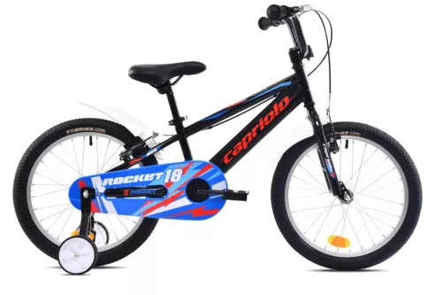 Capriolo Rocket 18" hátra tekerhető - kisfiú gyerek kerékpár - Fekete