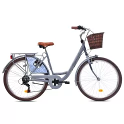   Capriolo Diana 26" női városi kerékpár - 6 sebességes - Selyemszürke