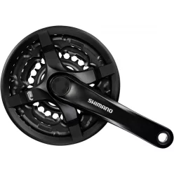   Shimano TOURNEY FC-TY301 Hajtómű 3x8-7-6-fokozatú négyszögtengelyes 42-34-24F fekete 170mm