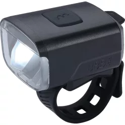   BBB Cycling kerékpáros első lámpa BLS-143 Stud, 130 lumen, 4 mód, micro USB tölthető 1000 mAh akku, gumis felfogatással